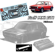 1/10 PC RC Shell Body Golf MK1 GTI Hatchback 190Mm Width Lampshade Transparent S