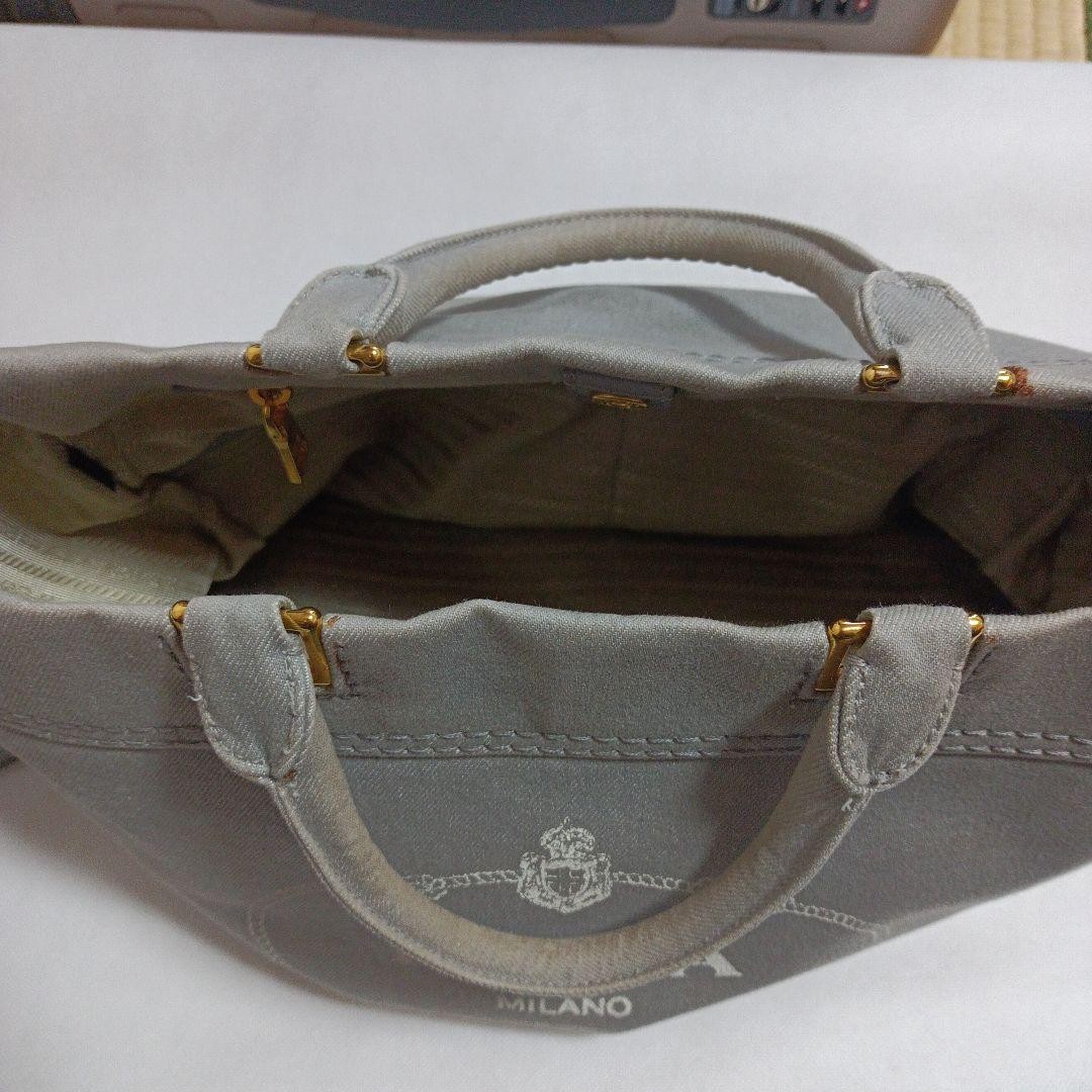 PRADA Gray Canvas Shoulder Bag thumbnail 9
