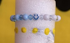 Kids Blue And White Smiley Face Bracelet
