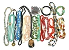 Lot of 18 Mixed Vintage & Modern Costume Jewelry Asian Stone Necklaces Etc (C)