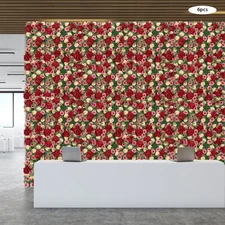 6Pcs Artificial Flower Wall Panel Backdrop Wedding Rose Hydrangea Flower Decor