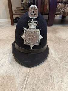 British Vintage Bobby Police Helmet Cap Thames Valley Constabulary Uniform Crest