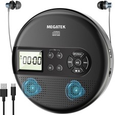 MEGATEK CP27BR Portable CD Player Bluetooth for Car with FM Transmitter, USB,...