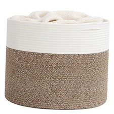 Goodpick Large Cotton Rope Basket, Blanket Basket Living Room