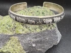 Vintage Navajo Sterling Silver Stamped Design Cuff Bracelet16g C13
