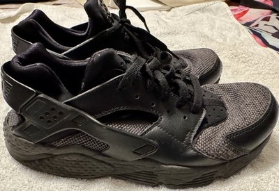 Nike Air Huarache Men s Low Top Lace-Up Black Athletic Sneakers 318429-041 2016