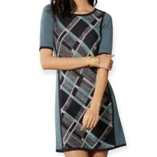 Anthropogie Sparrow XS Green gray Short Sleeve Gwen Wool Knit Sweater Dress