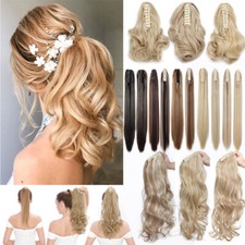Natural Full Claw Ponytail Clip In Hair Extensions Long Fake Pony Tail As Human