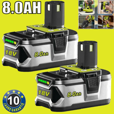 2/1PACK For RYOBI P108 18V 8.0Ah High Capacity Battery 18Volt Lithium One Plus