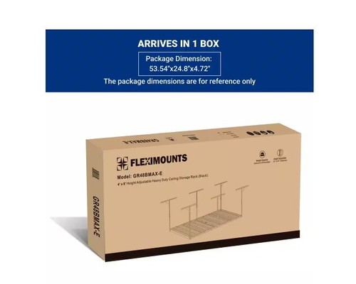 Fleximount Max Series Black Heavy Duty Ceiling Mounted Overhead Garage Storage R - 第 12/13 張圖片