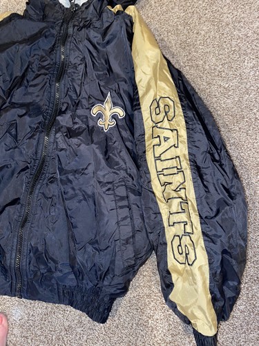NFL New Orleans Saints Jacke Jungen Größe 10-12 schwarz & gold Reißverschluss Mantel - Bild 4 von 8
