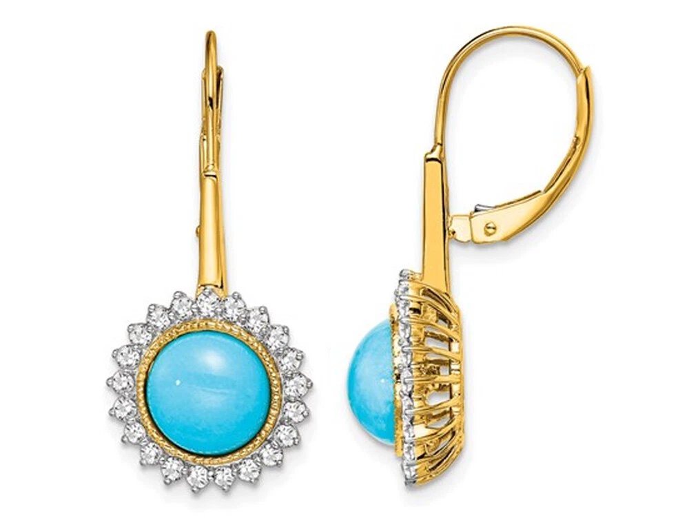 Turquoise leverback shop earrings