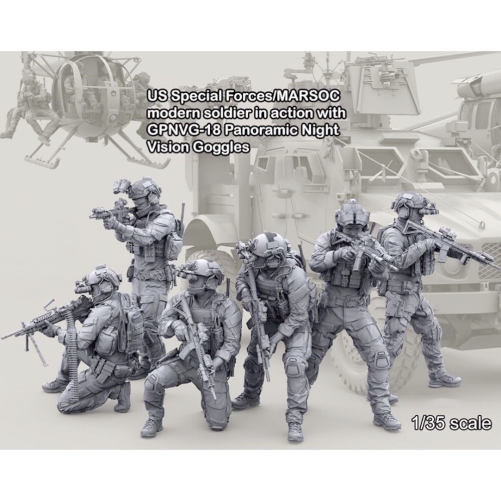 Yufan modèle 1/35 figurine modèle Kit moderne états-unis Forces spéciales G résine soldat modèle non monté Ah-06  26