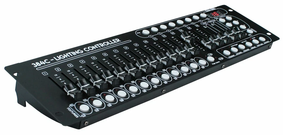 E-Lektron C-384C DMX Controller 24x 16-Kanal Licht Steuerpult Lichtsteuerung 19" - Bild 3 von 4