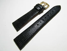 Hadley-Roma MS700 18mm Watch Strap Men's Black Genuine Lizard