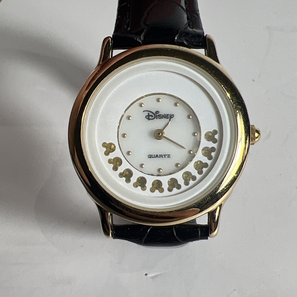Disney Parks Women\'s Watch - Black and Gold Disney watch with Mickey Mouse and castle design.... | Depop main image 3