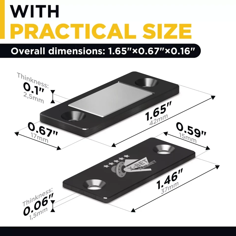 4 juegos de cerraduras magnéticas para cierres de puerta de gabinete cerraduras de cajón ultrafinas Foto 2 de 4