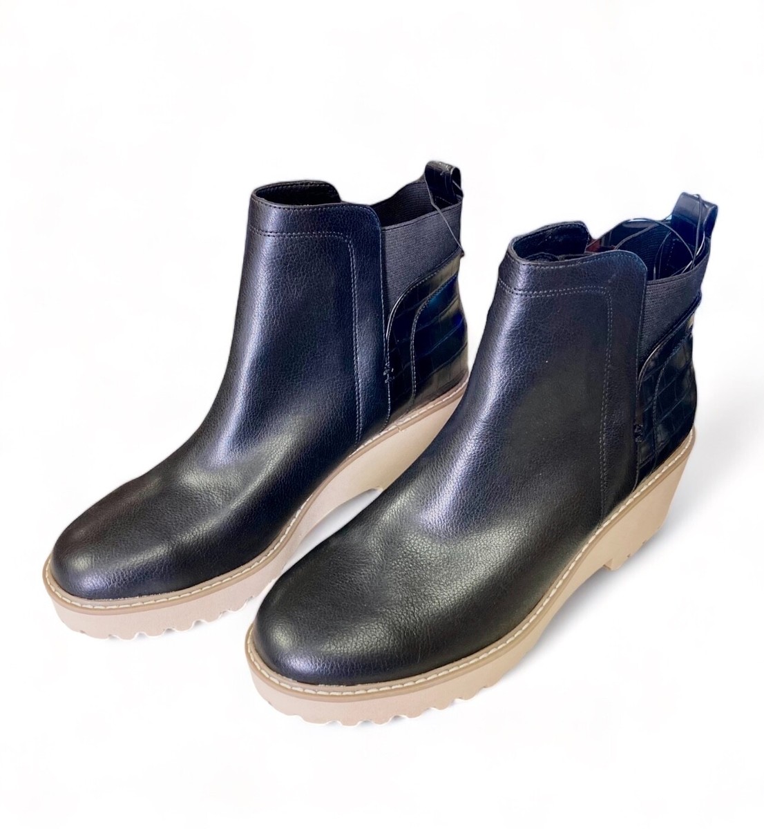 Dolce Vita Womens Boots Shoes Rancher Ankle Chelsea Slip-on DV Ladies  Black