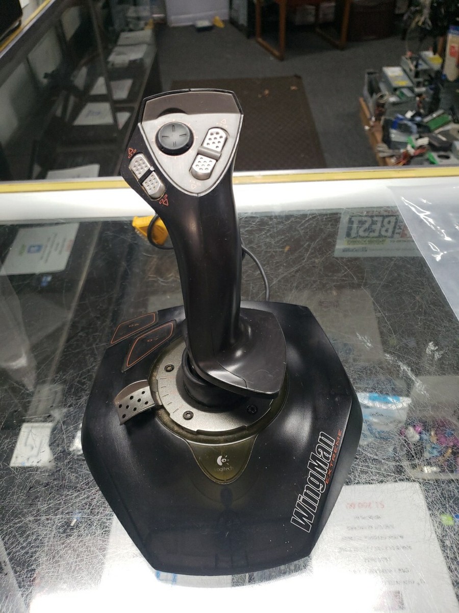 Manette De Vol Logitech Wingman Extreme Vintage Pour PC - Version Boîte, Filaire, Occasion En état Fonctionnel