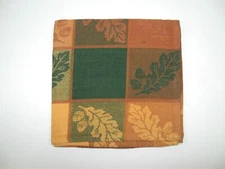 4 Cotton Park Cottage Napkins ~ Oak Leaves Rust Gold Green 18" x 18" Square NEW