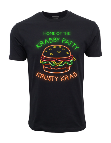 T-shirt Vintage Bob L'éponge 2002 - Imprimé Krabby Patty - Taille Large - Coton - Occasion
