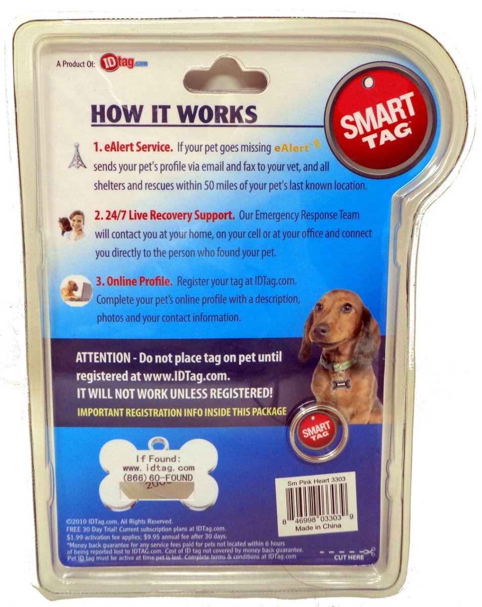Pet Recovery Home Again Replacement Tag Smart Tag Pet ID Pink