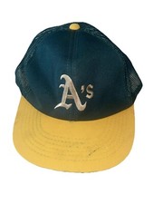 Vtg Oakland A  s Snapback Hat Mesh Trucker Cap Sports Specialties MLB Youngan
