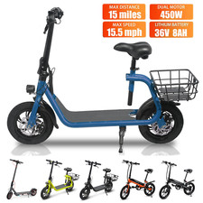Adult Sports Electric Seated Scooter Folding E-Bike Commute UL 2849 Certified