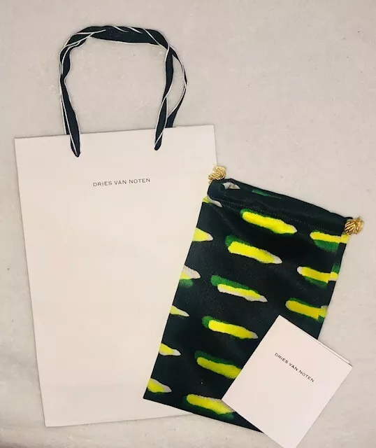 Authentic Dries Van Noten Shopping Bag 12x8x3 + dustbag + Receipt Card Holder