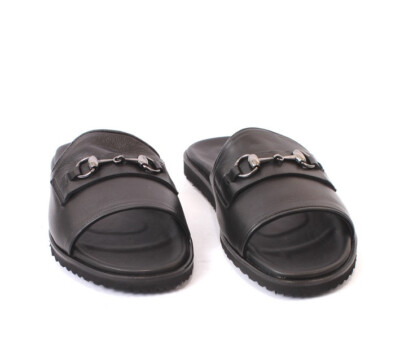Roberto Serpentini 6600 Black Leather Slides Men Comfort Sandals Roberto_Serpentini_Men_s_Slide  main image 4
