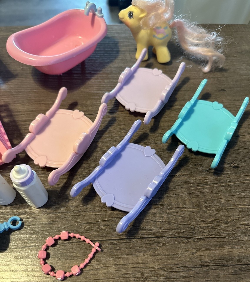 Vintage G1 My Little Pony Lullaby Nursery Baby Furniture Accessories