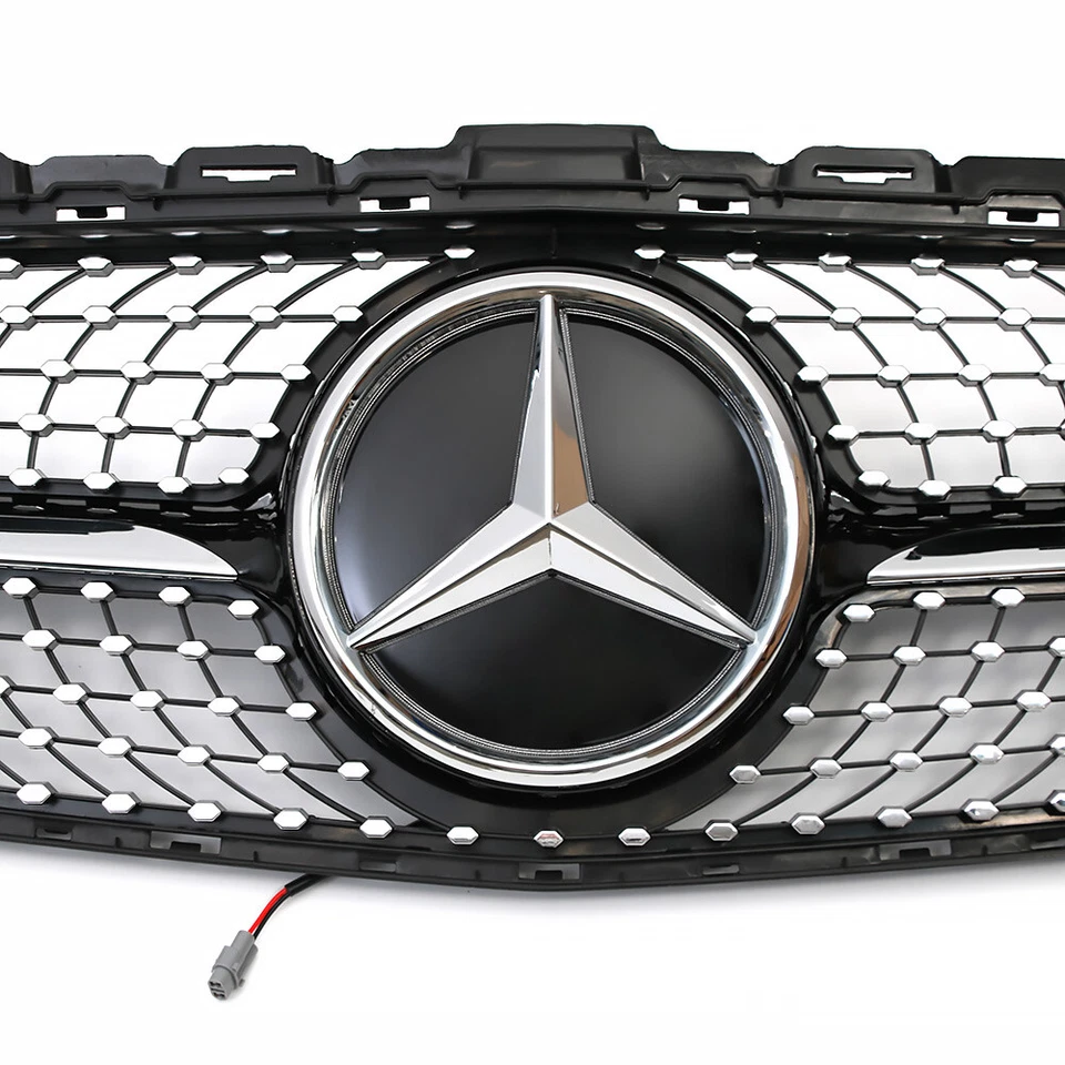 Front Bumper Grille w/LED For Mercedes Benz W205 2015-2018 C300 C350 C250 Grill - Image 4 of 4