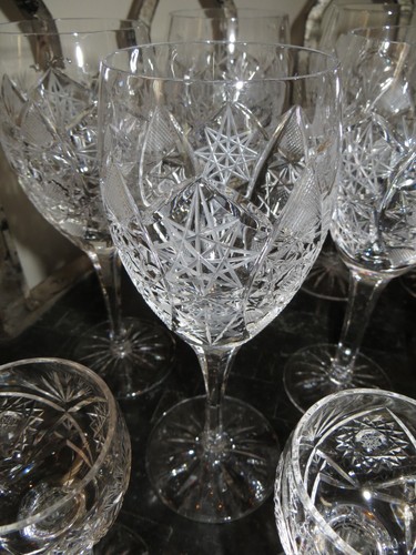 Heavy Thick Leaded Crystal Hobstar Pattern Bundle heavy wine/champagne glasses - 第 10/12 張圖片