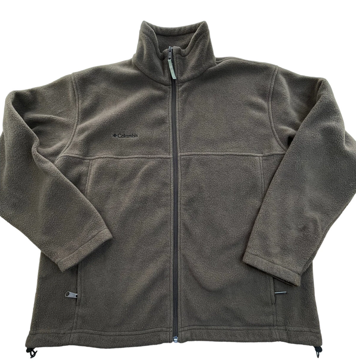 Mens Columbia Fleece Zip Up Brown Large