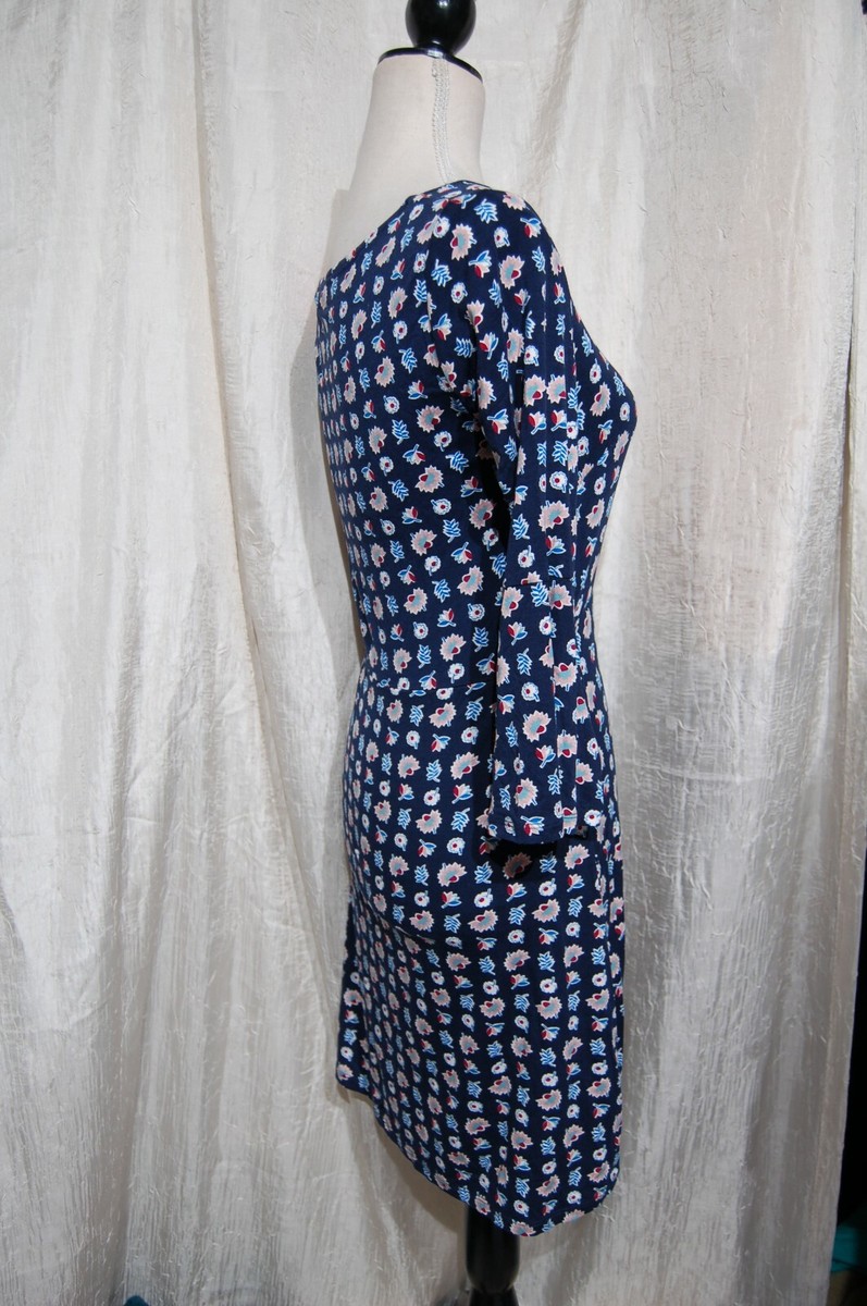 boden blue floral dress Elena Tiered Cotton Midi Dress-Blue, Ornamental Floral