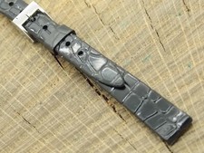 NOS Unused Vintage Watch Band 10mm Black Rubber with Silver Tone Buckle