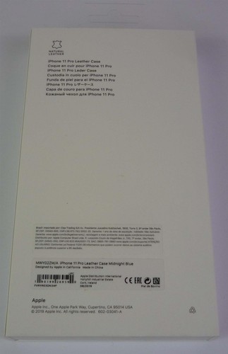 Véritable Apple IPHONE 11 Pro Cuir Étui/Housse - Bleu Nuit - Neuve - Photo 10 sur 11