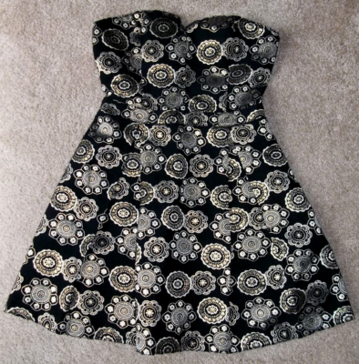 Hollister NWT Women's Strapless Lined Black & Gold Dress Junior Size 5  CUTE!!! | eBay