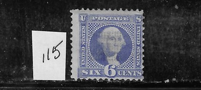 US #115 1869 6 CENT (ULTRAMARINE ) GRILL 9.5X9 MM-MINT LH