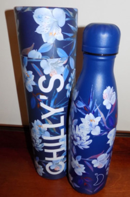 CHILLY'S INSULTED BOTTLE 500ML FLORAL FLEURS BLEUES