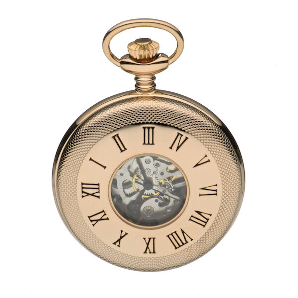 Mount Royal Rose Gold Plated Half Hunter Pocket Watch, Mechanical ref B45