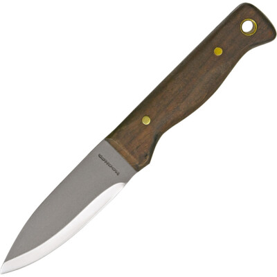 Condor Bushlore Messer groß 1075 HC-Stahl m. Walnussgriff u. Scheide, CTK23243HC