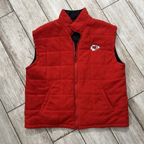 Vintage Puma NFL KC Chiefs Reversible Vest Fleece Zip Football Men’s Size 2XL