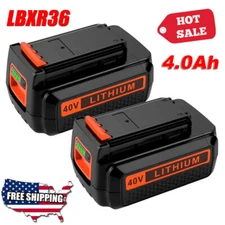 2X 40V MAX 4.0Ah Li-ion Battery for Black & Decker 40Volt LBXR36 LBX2040 LBX36