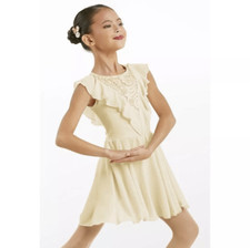 Weissman Dance I Want To Write You A Song 10849 Cream Ruffle Day Dress Size MC