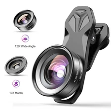 APEXEL 4K HD Wide Angle Macro Phone Lens Kit Universal Clip for iPhone Android