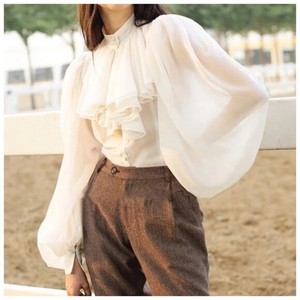 black sheer ruffle top