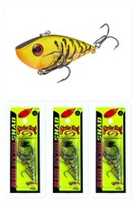 (3) Strike King 2 1/2" Red Eyed Shad 2-Tap Lipless Crankbaits Green Pumpkin Craw