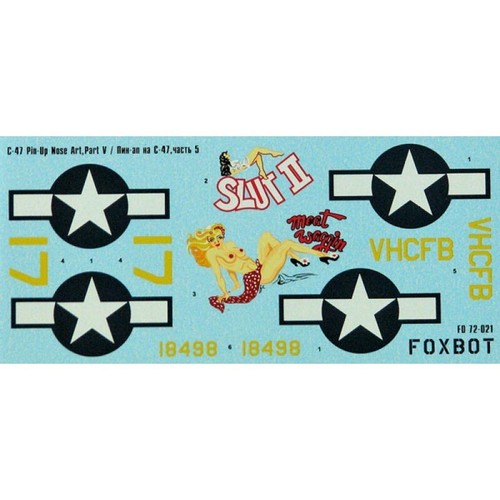 Decals Douglas C-47 Skytrain/Dakota Pin-Up (Part V) FOXBOT 72-021 Scale 1:72 - Picture 14 of 24