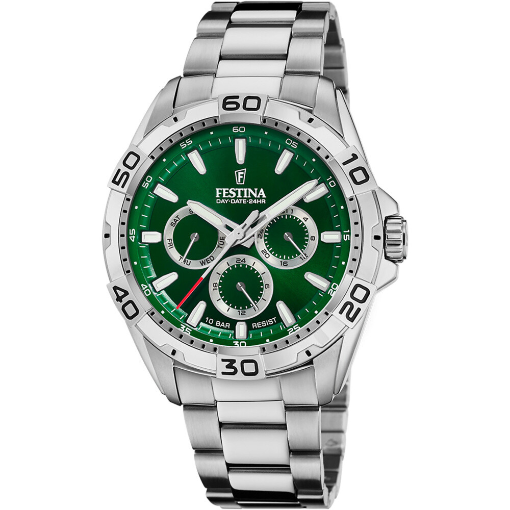 Лента Festina Herrenuhr F20623-3 Grün Edelstahlband 44,7 мм